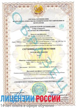 Образец сертификата соответствия Железногорск (Курская обл.) Сертификат OHSAS 18001